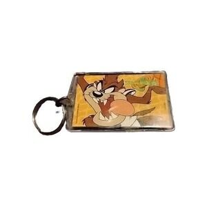 Vtg Taz Keychain Warner Bros Space Jam 1996 Plastic 2.75X1.75" Tasmanian Devil